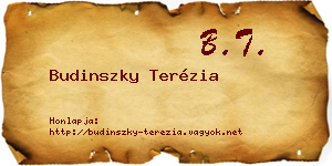 Budinszky Terézia névjegykártya
